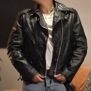 Biker Leather Jacket Phase Black